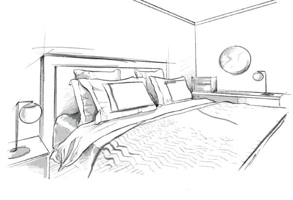 Designer Schlafzimmer des Apartments