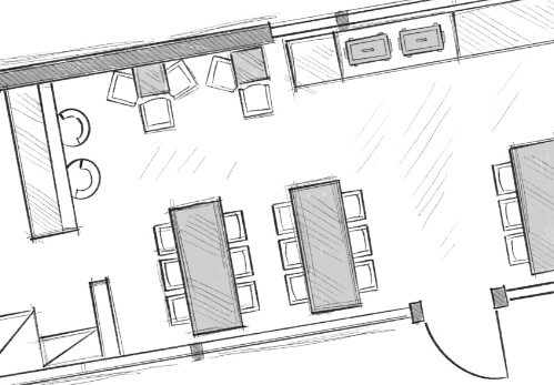 Grundriss der Event-Loge